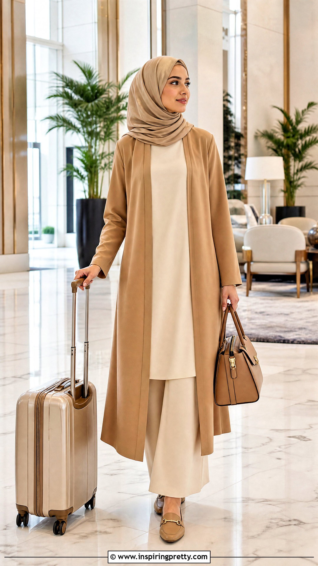 Open Front Long Top With Palazzo Pants - 50 long tops designs for muslims