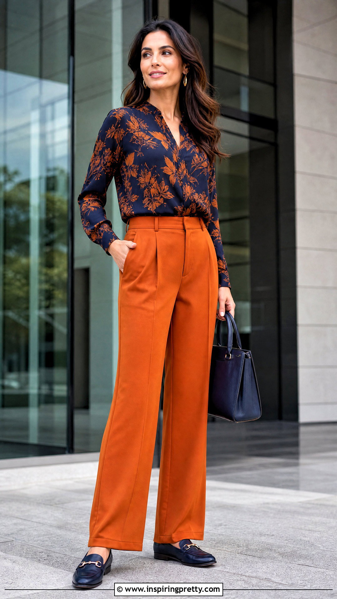 Orange And Navy Top With Orange Pants - 20 Orange And Navy Top outfit ideas