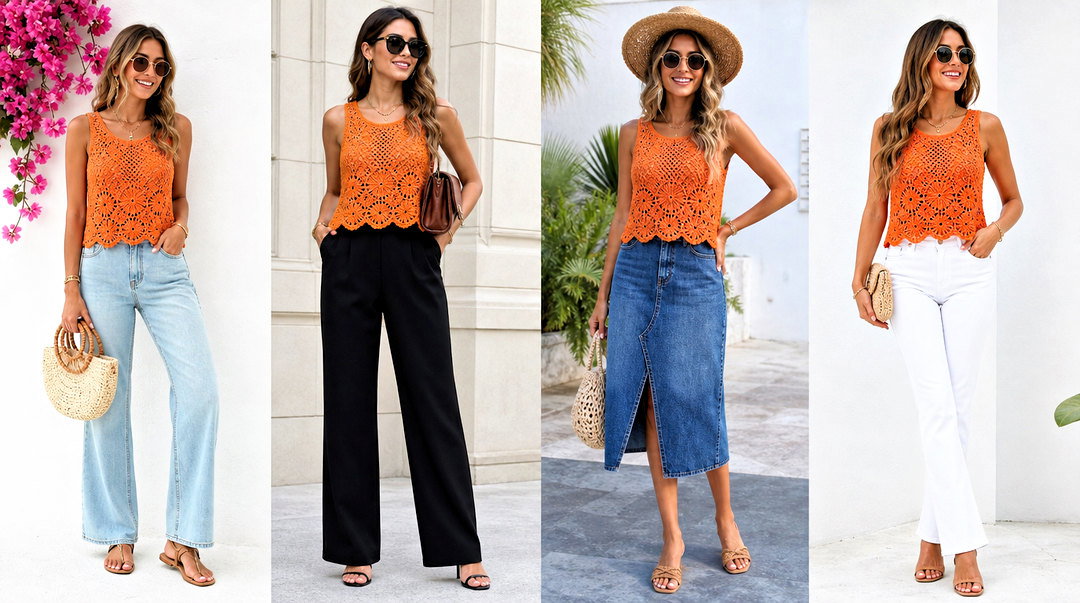 20 Orange Crochet Top Outfit Ideas for Bright Summer Style