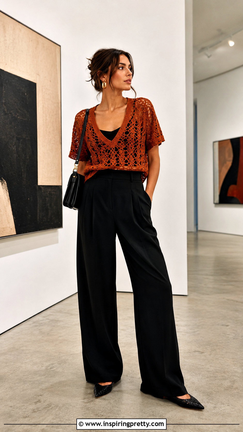 Orange Crochet Top With Black Wide Leg Pants - 20 orange crochet top on hanger ideas