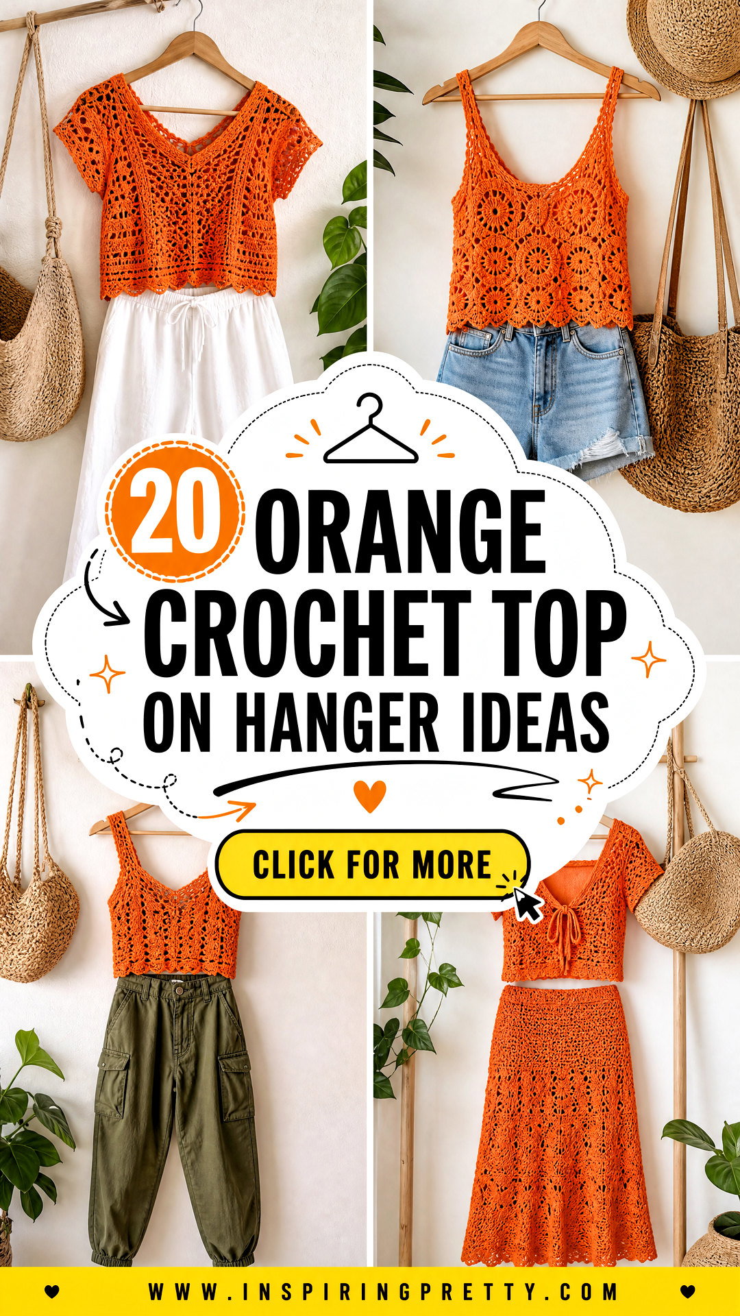 20 Orange Crochet Top on Hanger Ideas for Creative Displays - 20 Orange Crochet Top on Hanger Ideas for Creative Displays