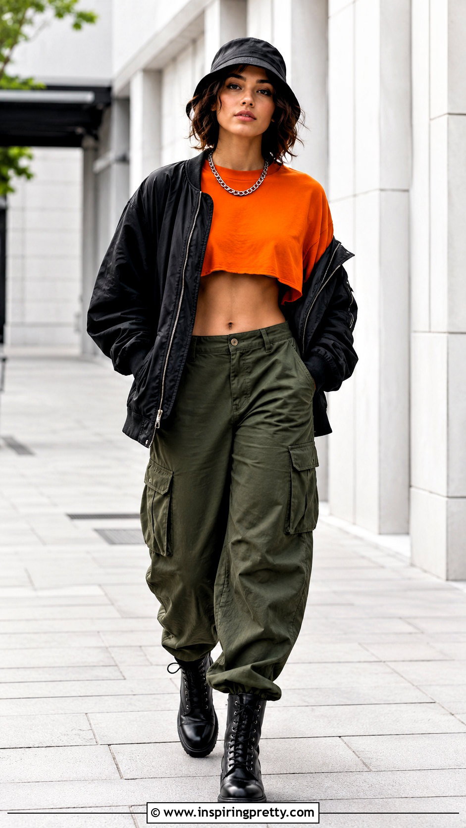Orange Crop Top With Cargo Pants - 20 Tanner Buchanan Crop Top outfit ideas