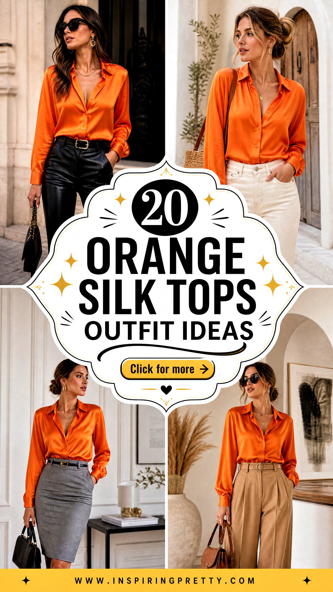 20 Orange Silk Tops Outfit Ideas for Elegant Evening Style - 20 Orange Silk Tops Outfit Ideas for Elegant Evening Style