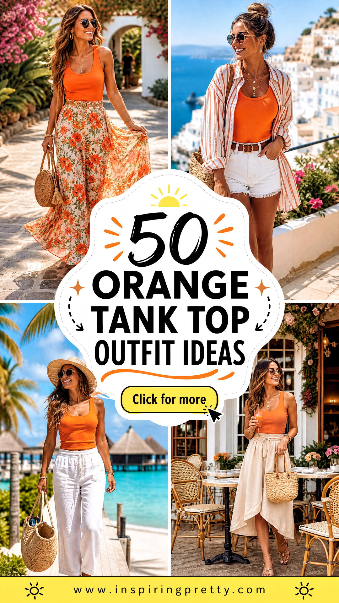 50 Orange Tank Top Outfit Ideas for Bright Sunny Summer Days - 50 Orange Tank Top Outfit Ideas for Bright, Sunny Summer Days
