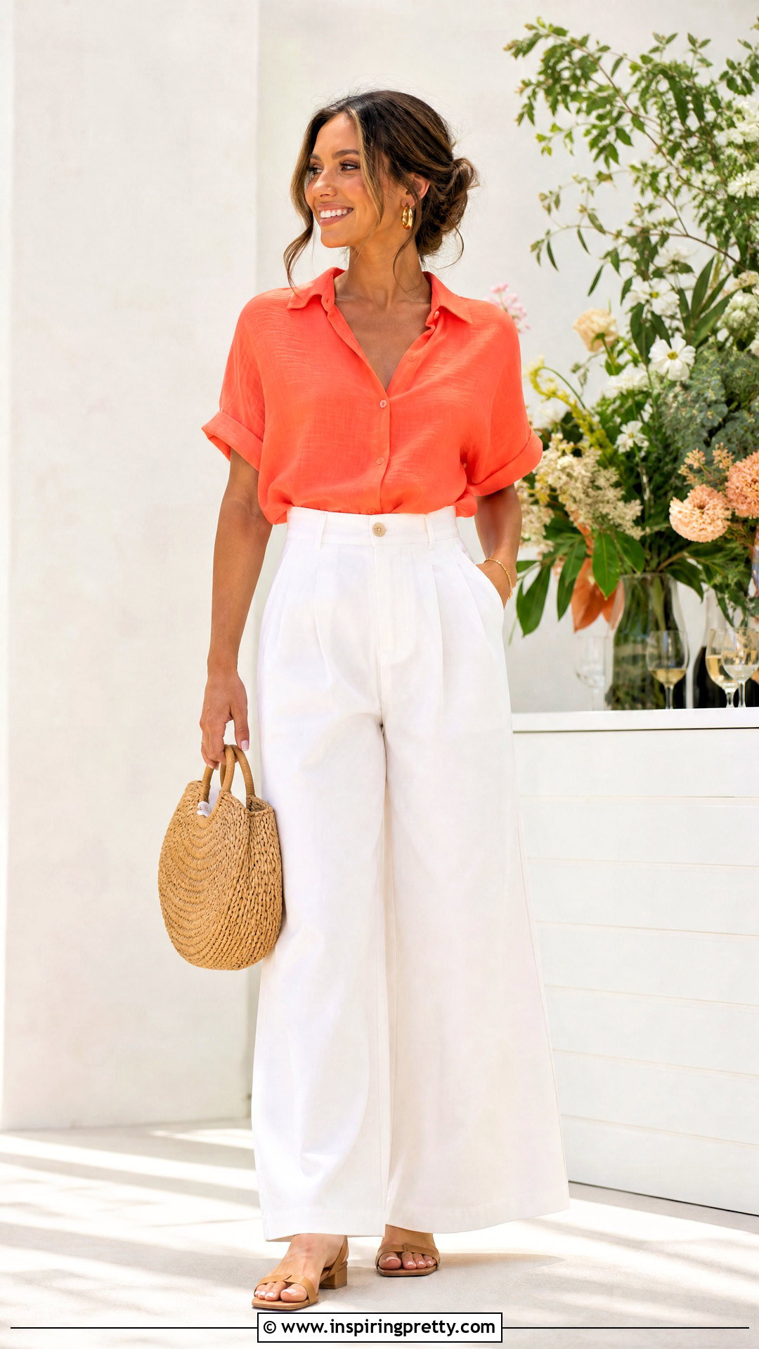 Orange Top With White Trousers - 50 trouser and top for ladies