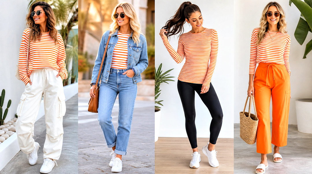 25 Orange and White Striped Top Outfit Ideas for Summer
