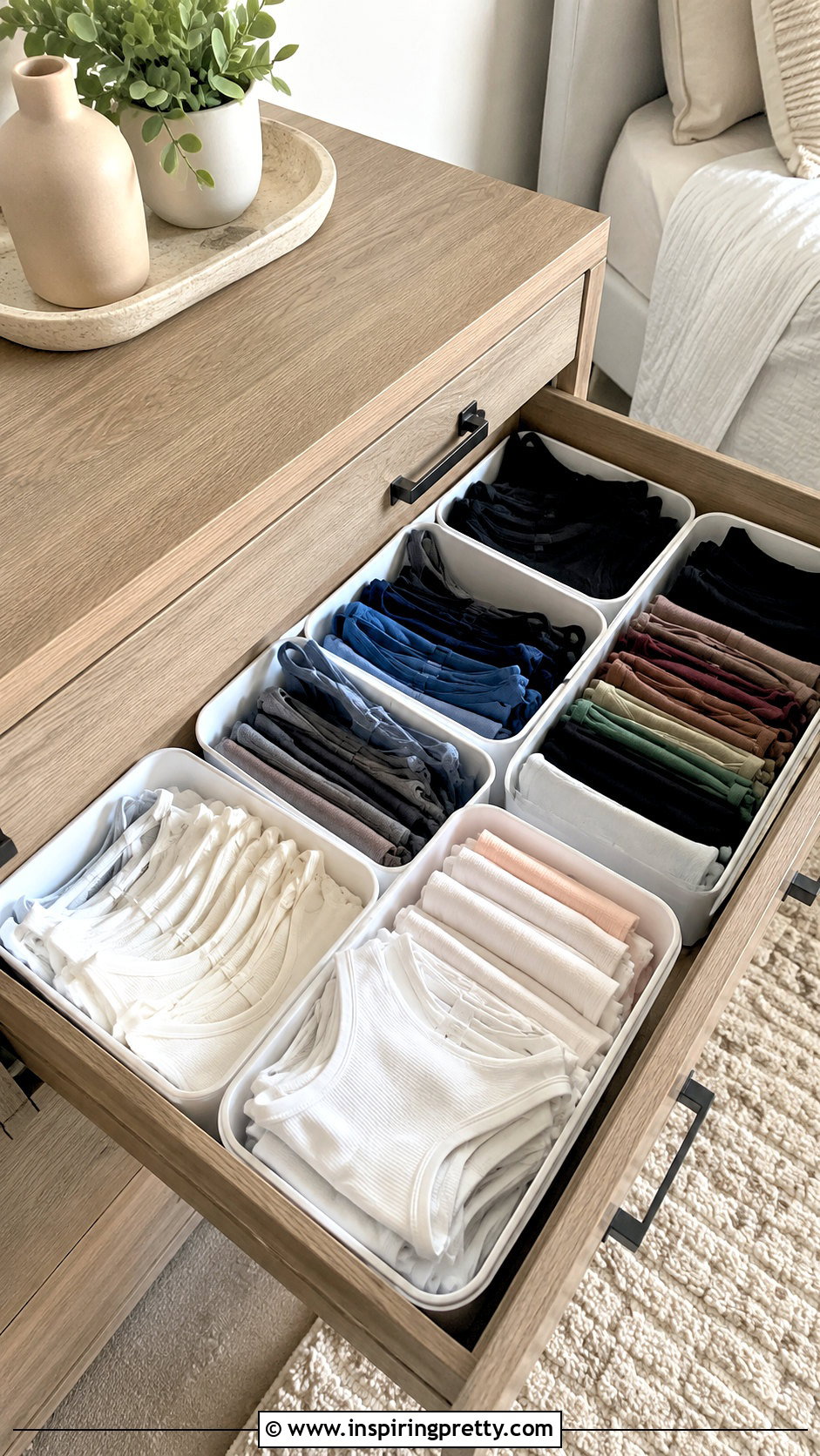 Organize Tank Tops In Small Drawer Bins - how to store tank tops how to organize (25 ways)