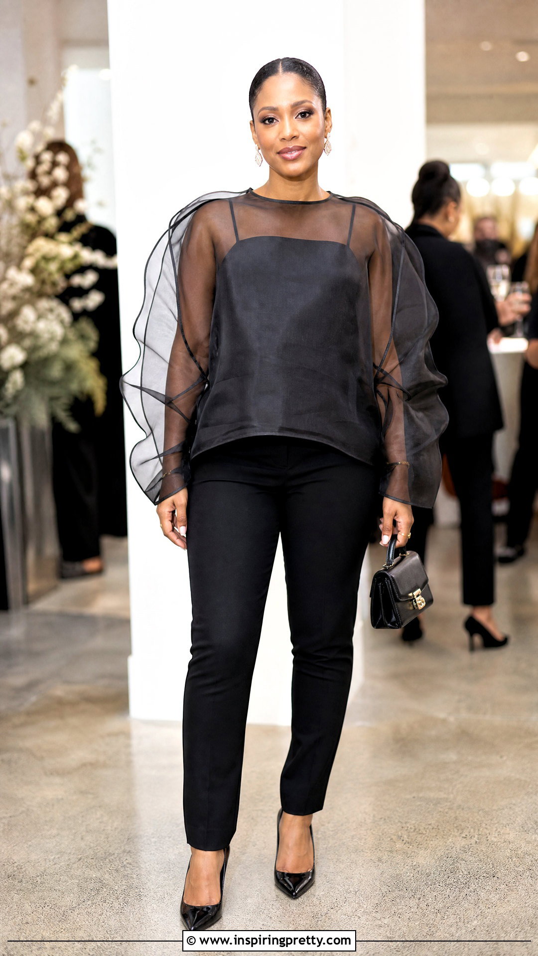 Organza Bubu Top With Fitted Pants - 50 bubu top style ideas
