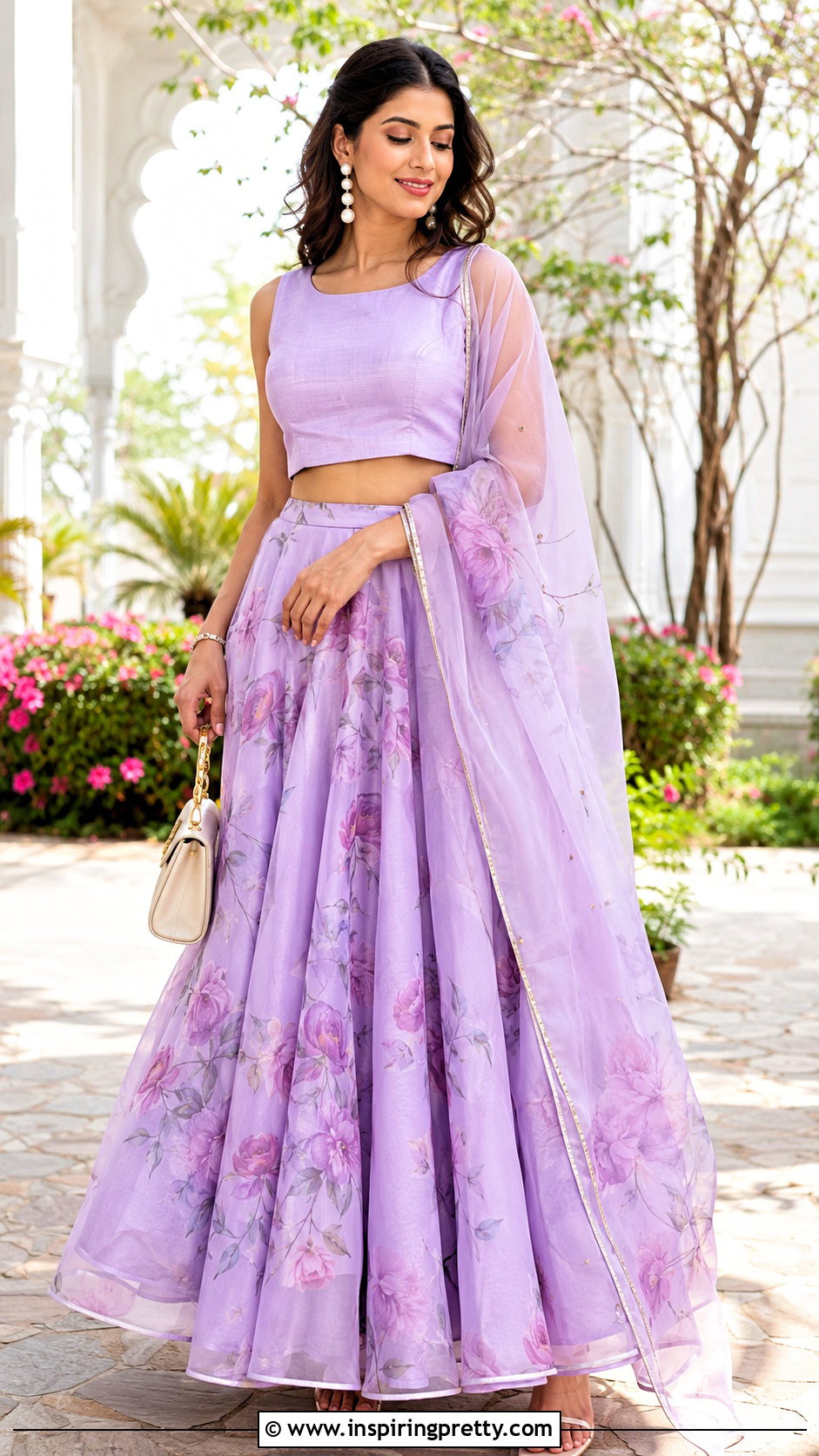 Organza Skirt And Crop Top For Day Wedding - 20 skirt crop top outfit indian weddings