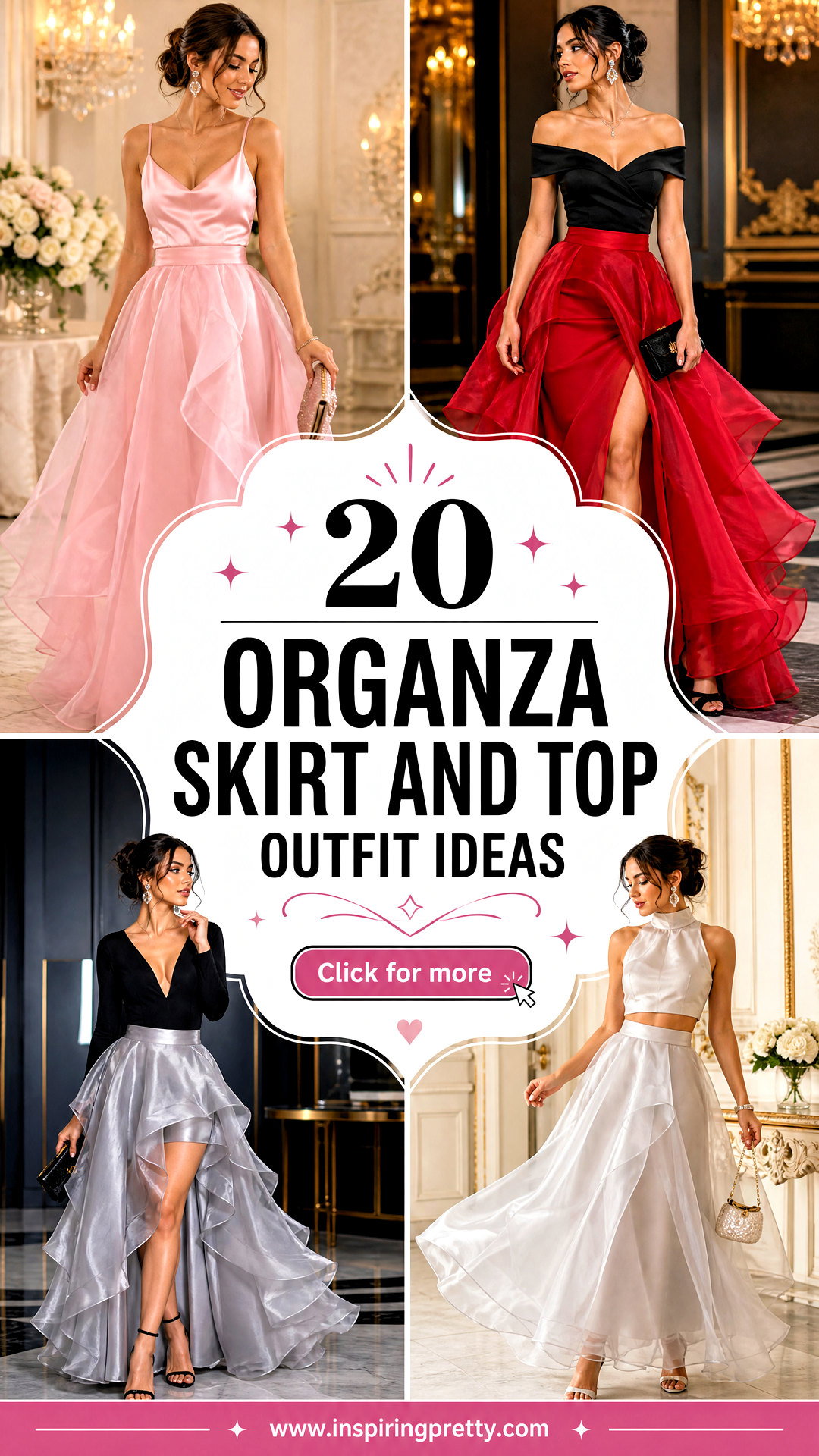 20 Organza Skirt and Top Outfit Ideas for Elegant Events - 20 Organza Skirt and Top Outfit Ideas for Elegant Events
