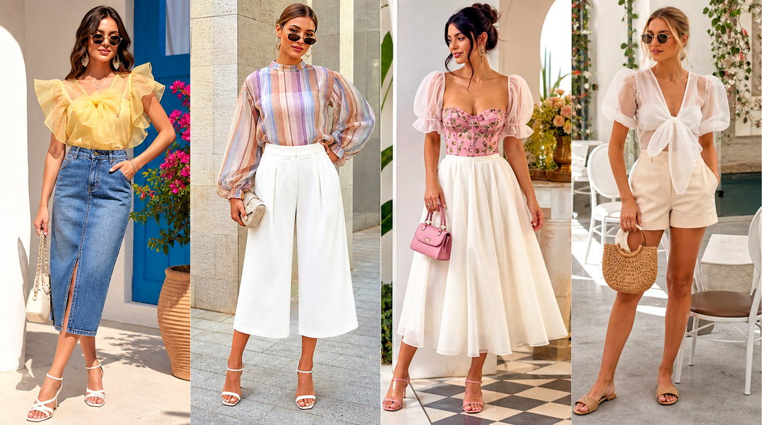 50 Organza Top Styles for Elegant Party and Wedding Looks