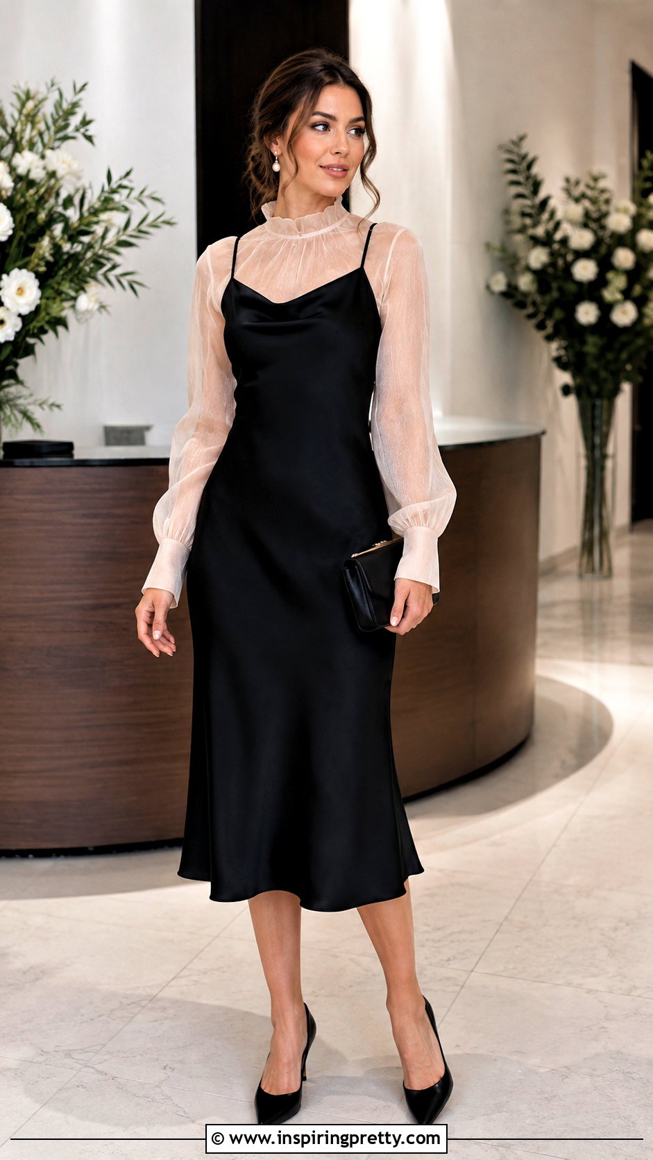 Organza Top Under A Slip Dress - 50 Organza Top Outfit ideas