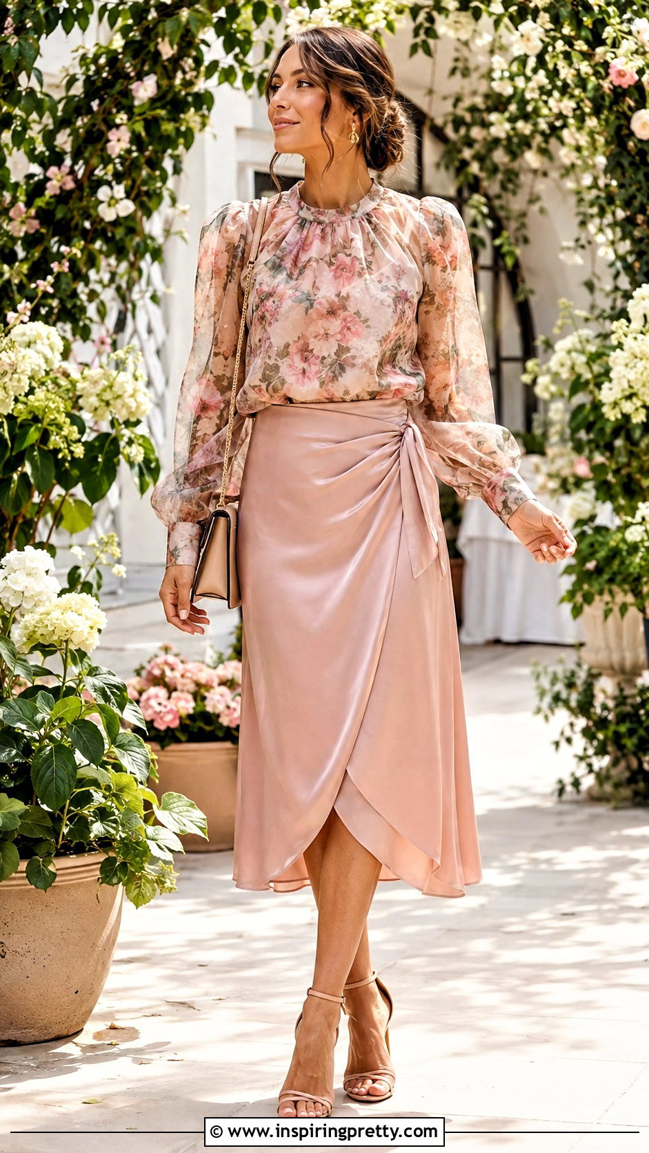 Organza Top With A Wrap Skirt - 50 Organza Top Outfit ideas
