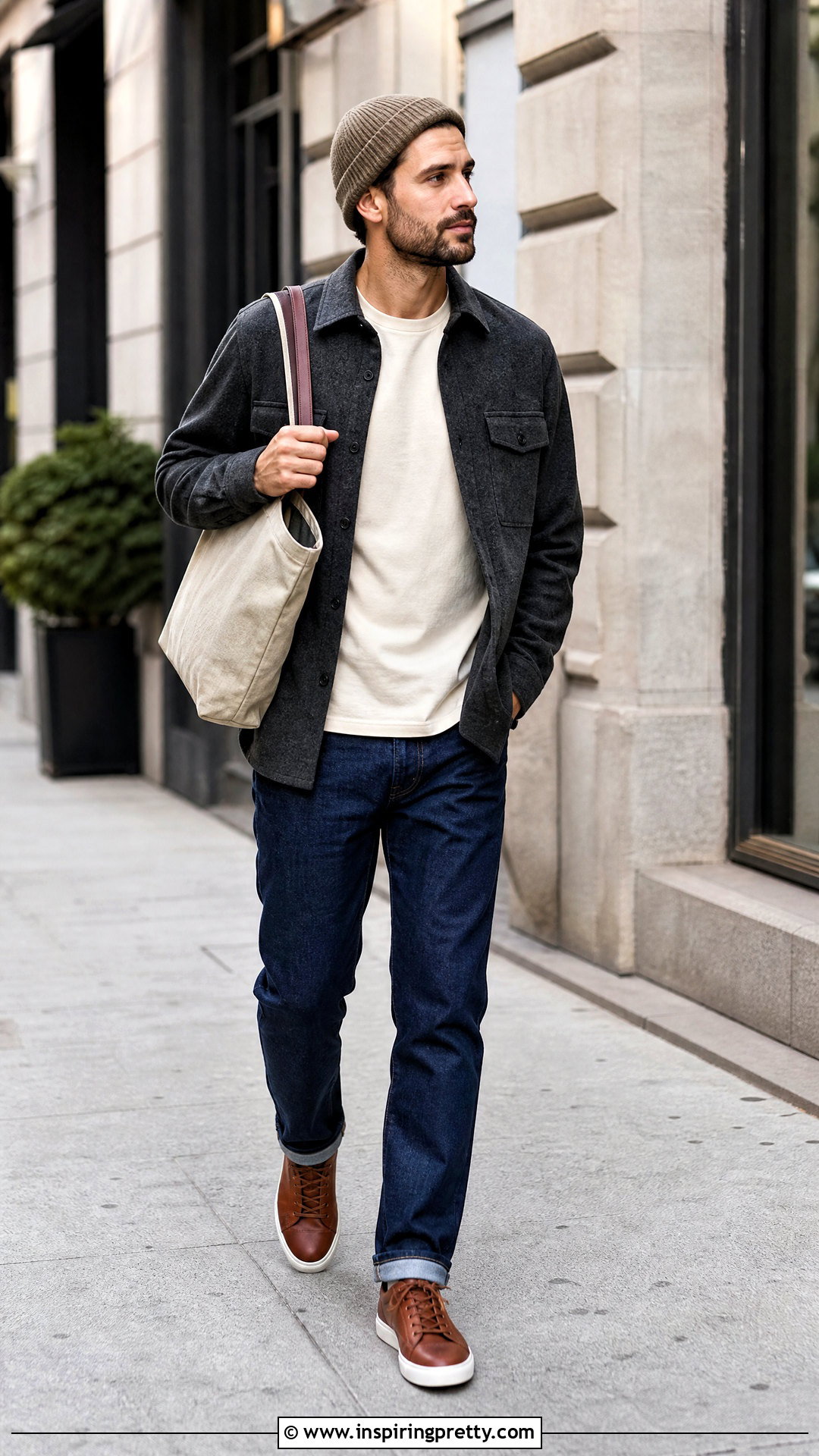 Overshirt With T Shirt And Jeans - 50 mens tops outfit ideas