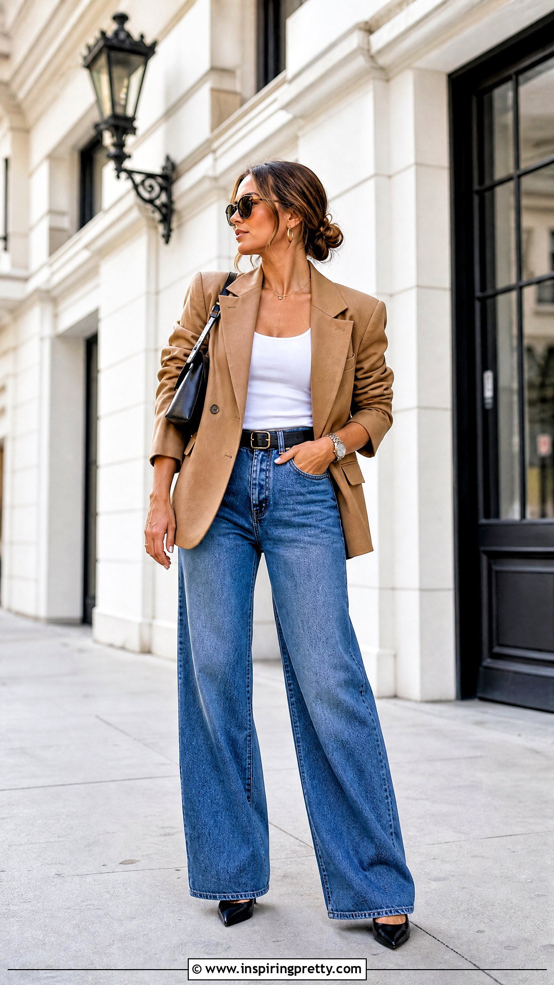 Oversized Blazer And Wide Leg Jeans Outfit - 50 top outfits for women