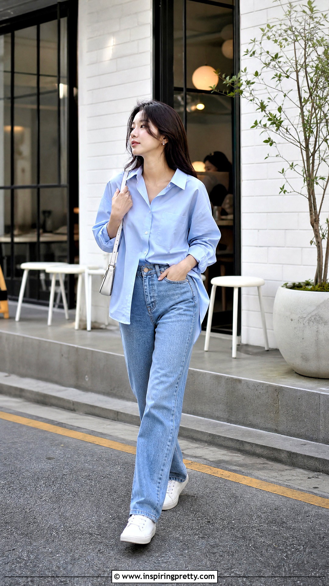 Oversized Button Down Shirt Outfit - 50 korean tops for women