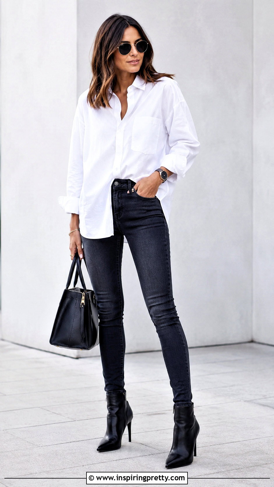 Oversized Cotton Shirt With Skinny Jeans - 50 cotton tops for jeans