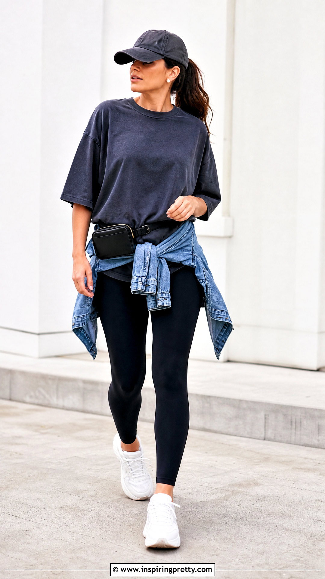 Oversized Cotton T Shirt With Leggings - 50 cotton tops for women