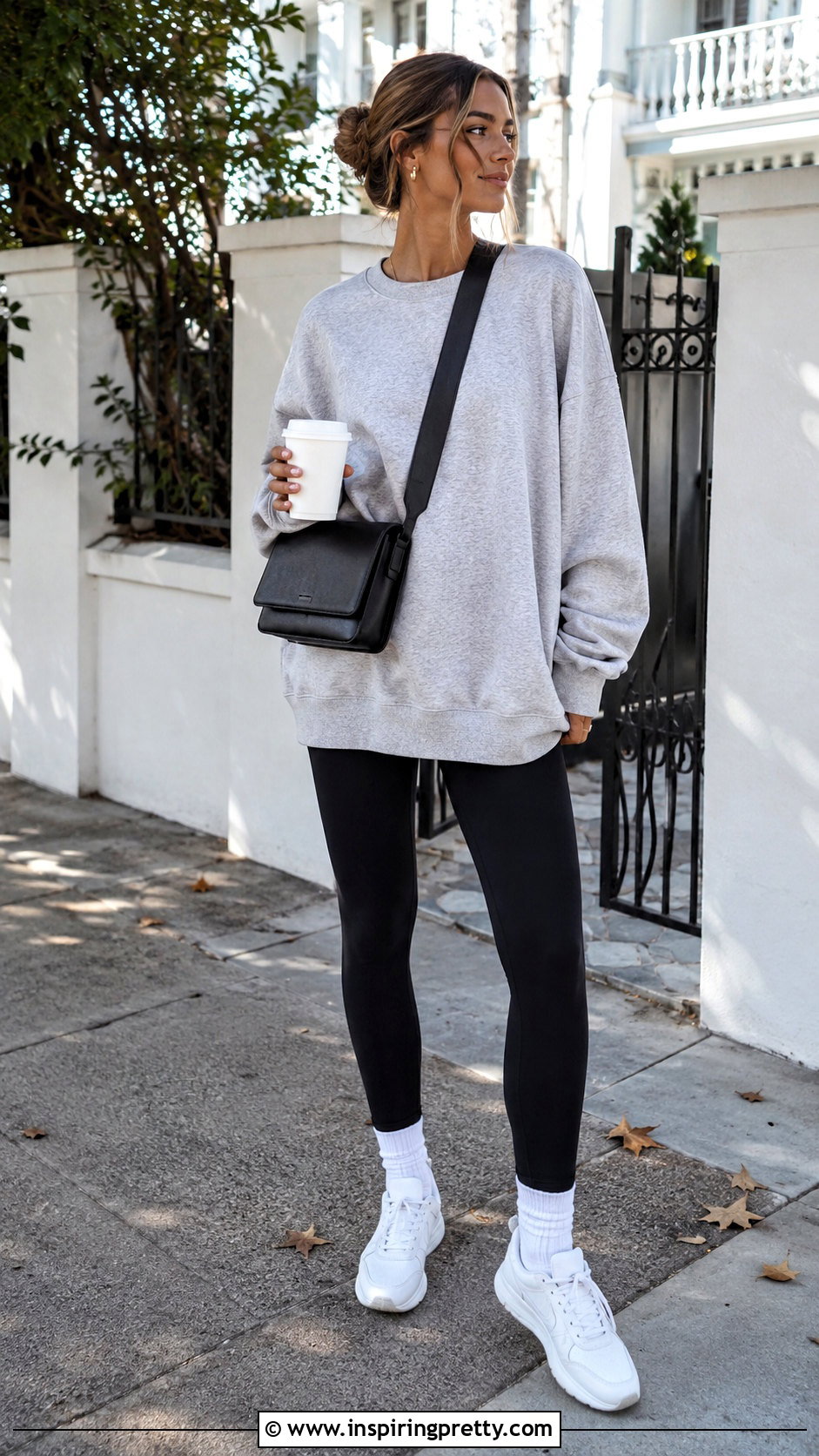 Oversized Crewneck Sweatshirt Top With Leggings - 25 tops that look good with leggings
