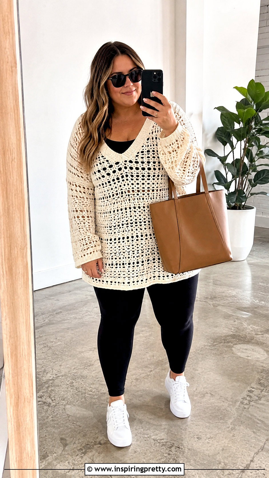 Oversized Crochet Long Sleeve Top With Leggings - 25 Crochet Tops With Long Sleeves