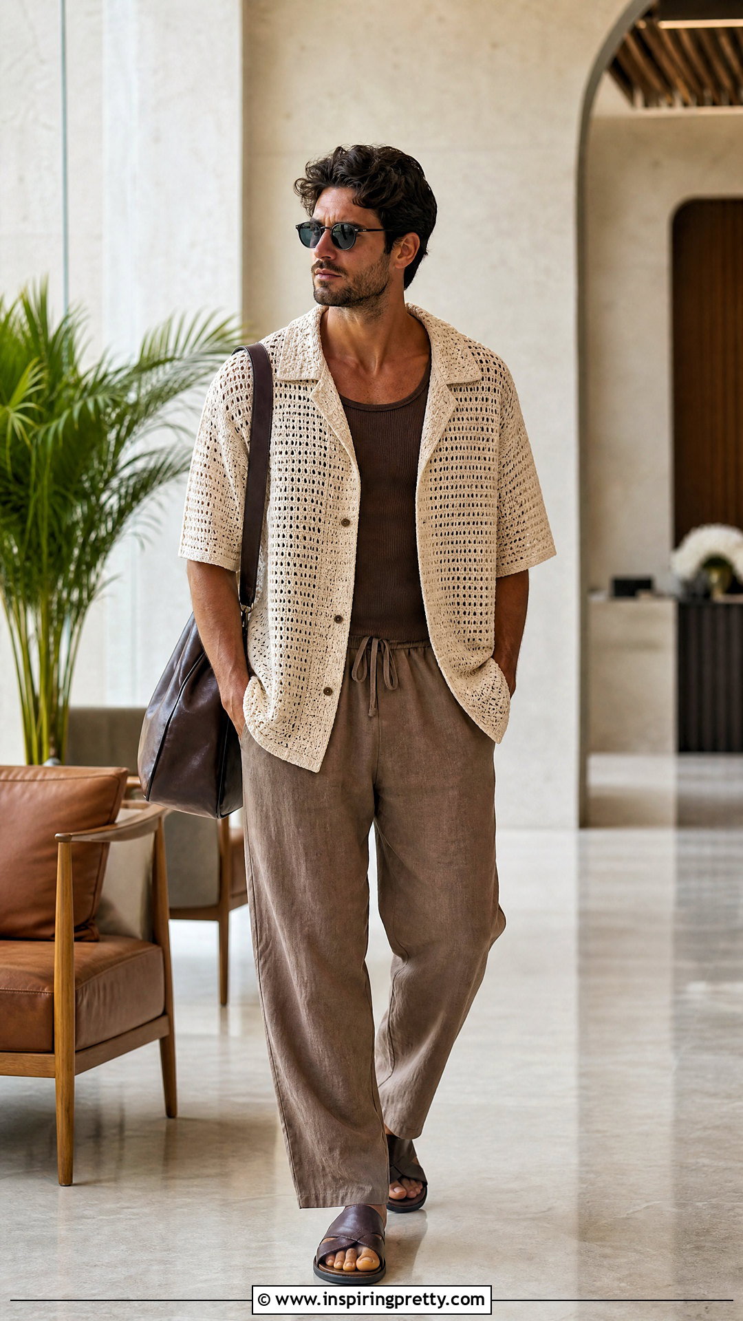 Oversized Crochet Shirt With Drawstring Pants - 20 crochet tops for men