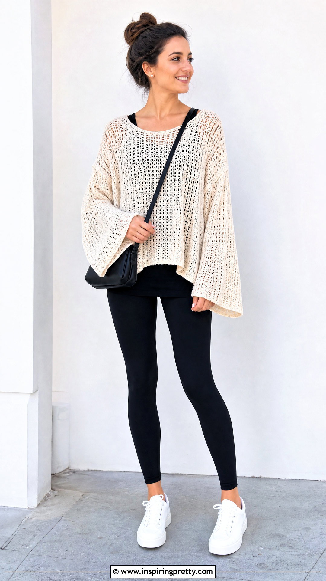 Oversized Crochet Top With Flare Sleeves And Leggings - 25 Crochet Top With Flare Sleeves