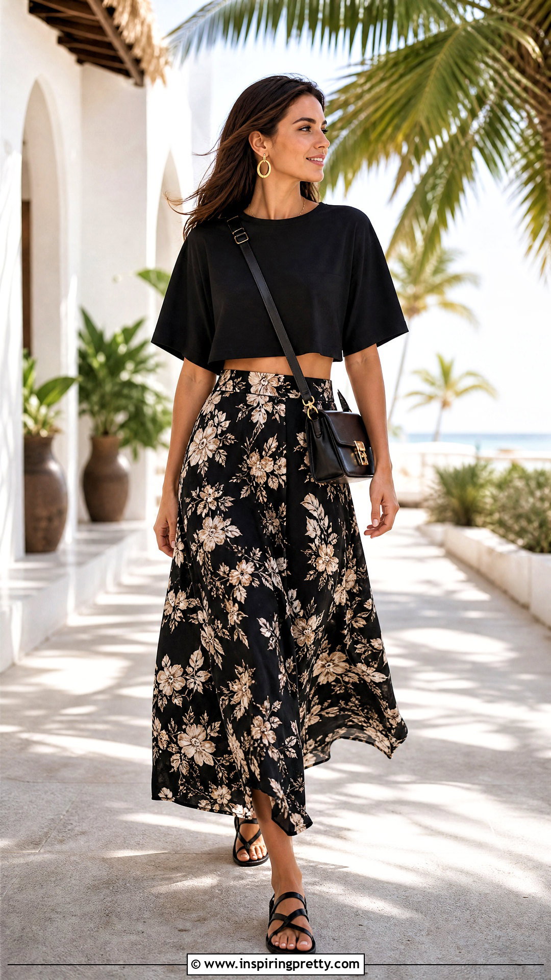 Oversized Crop Top With Maxi Skirt - 50 oversized crop top outfit ideas