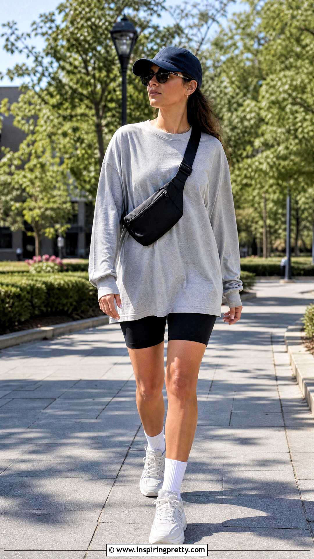 Oversized Full Sleeve Top With Biker Shorts - 50 full sleeve top outfits