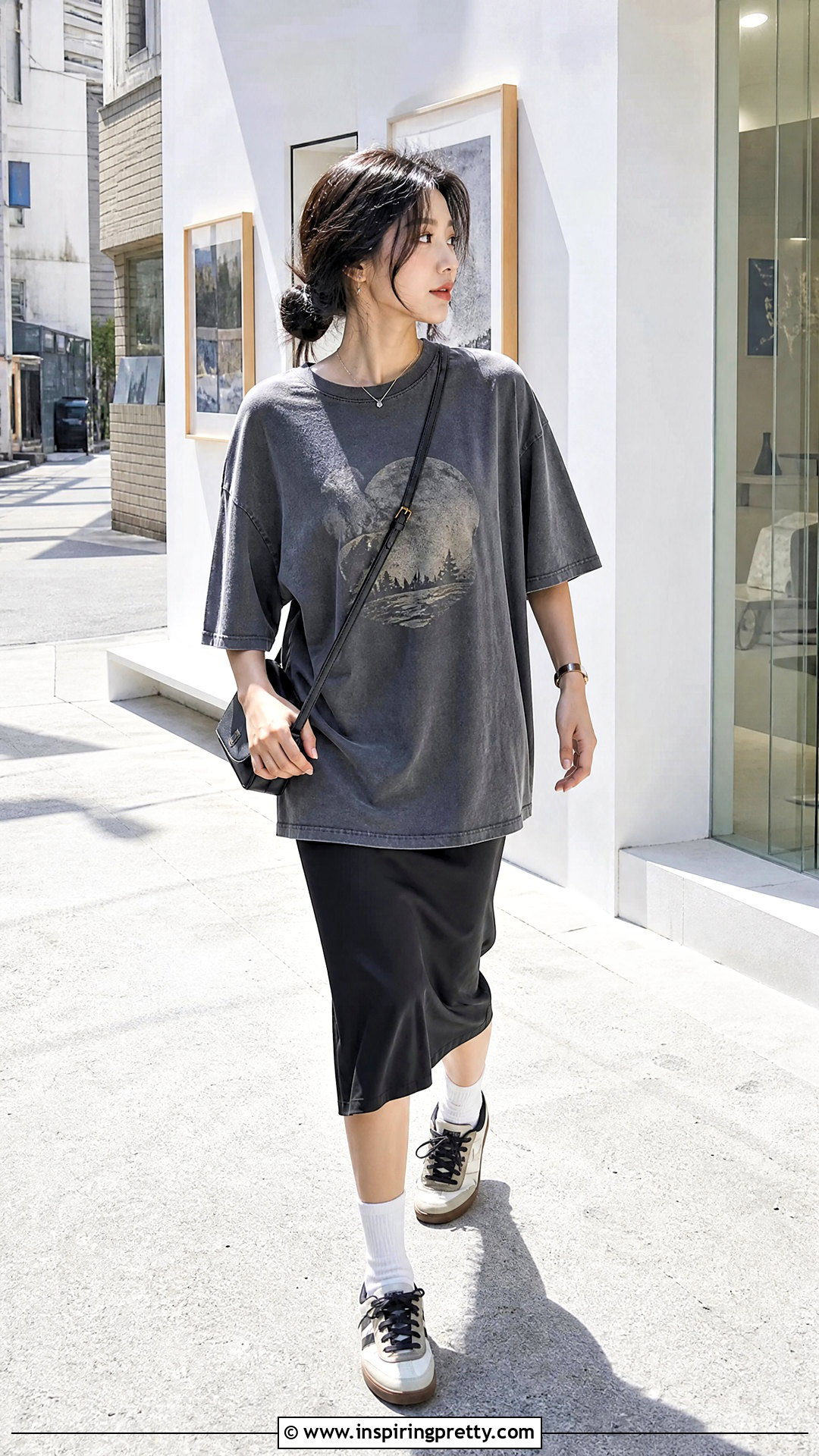 Oversized Graphic T Shirt Outfit - 50 korean tops for women