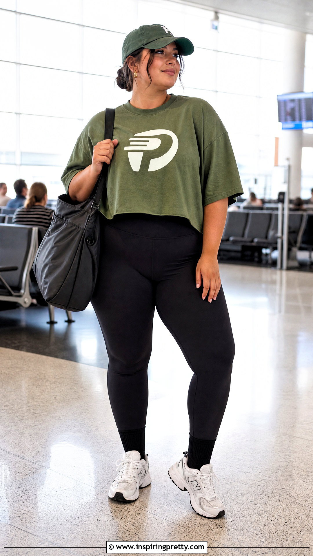 Oversized Green Logo Crop Tee With Leggings - 20 Green Crop Tops With Logos