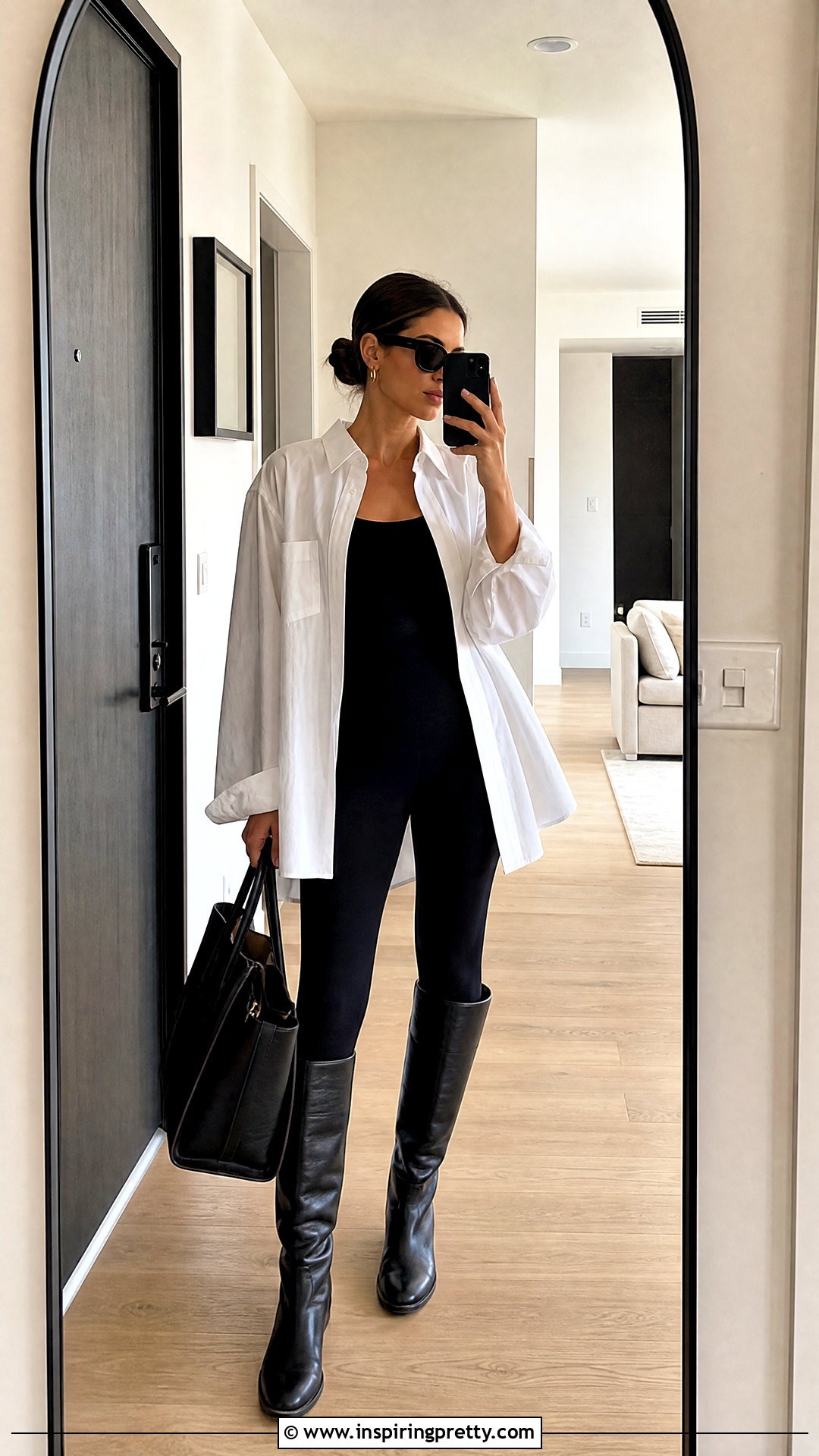 Oversized Loewe Shirt With Leggings - 50 loewe top outfit ideas