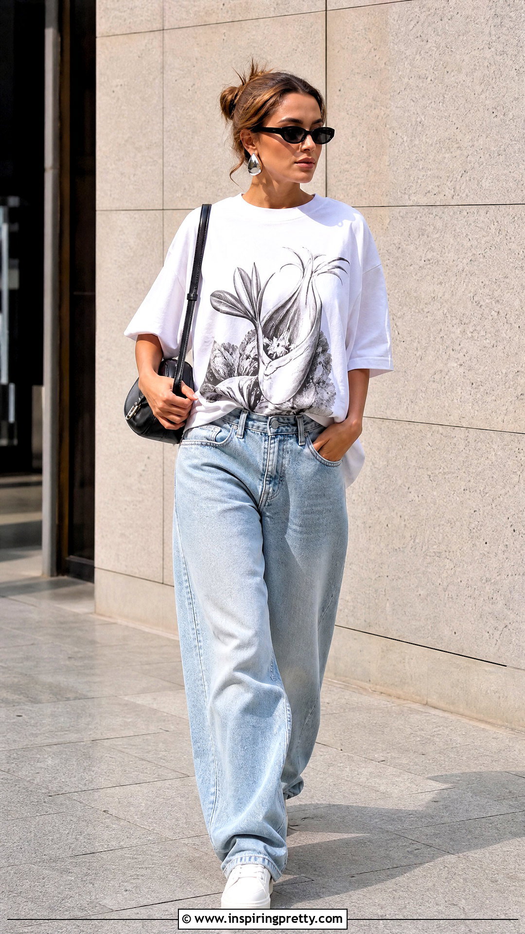 Oversized Loewe T Shirt With Baggy Jeans - 50 loewe top outfit ideas