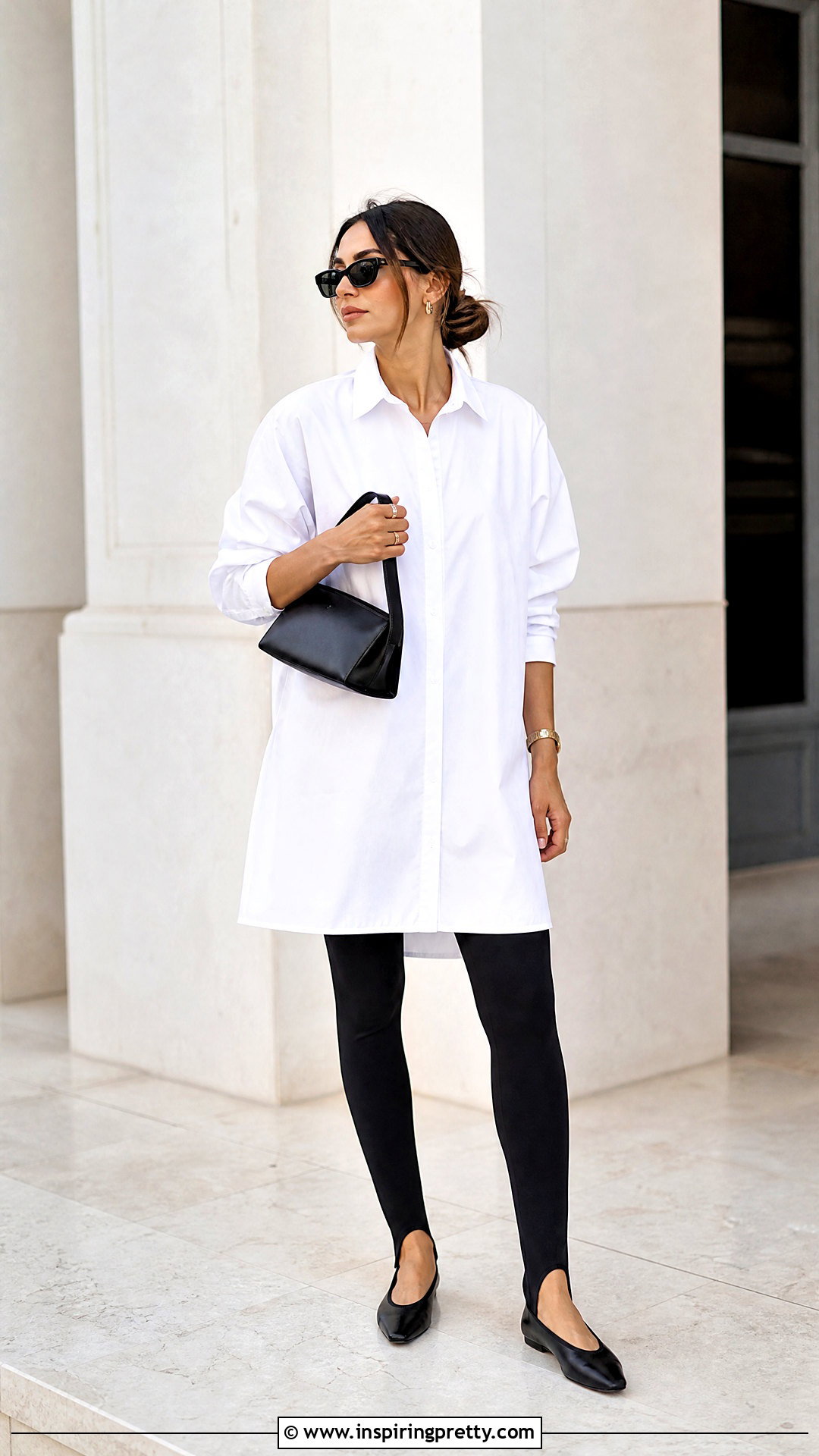 Oversized Long Top With Stirrup Leggings - 50 long tops designs