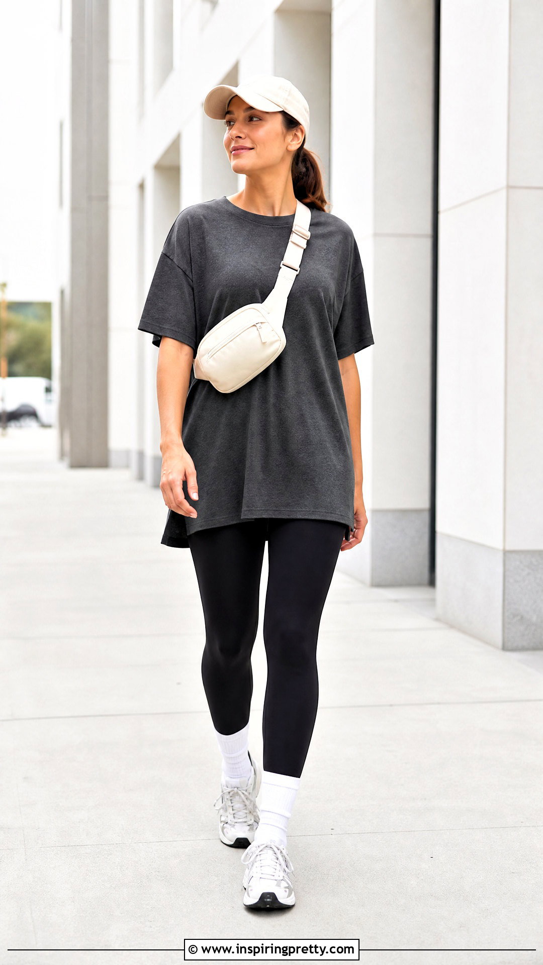Oversized Long Workout Top With Leggings - 25 Long Workout Tops outfit ideas