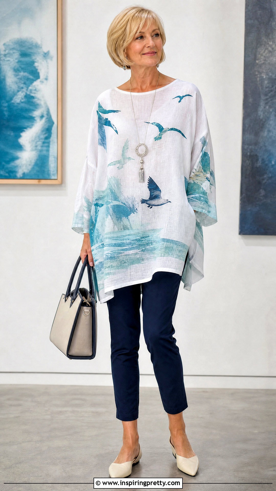 Oversized Seagull Top With Slim Pants - 20 seagull top outfit ideas