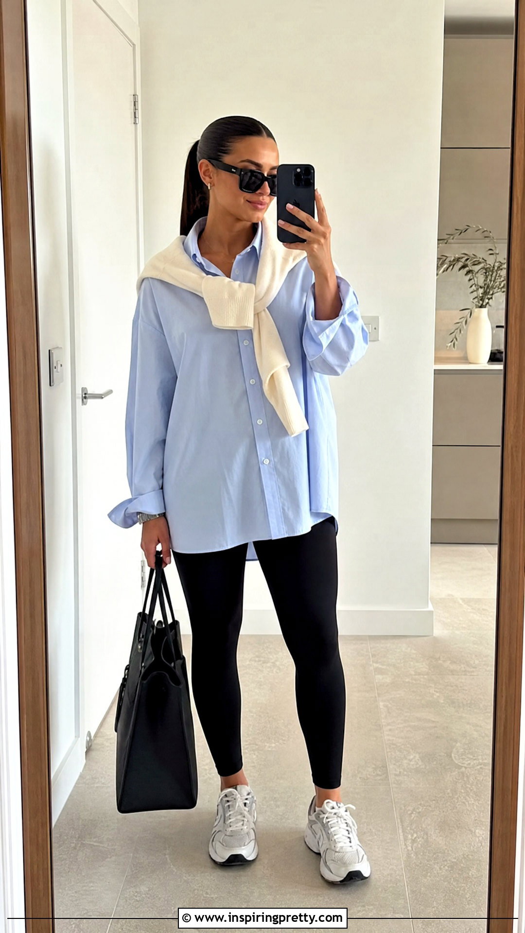 Oversized Shirt Top With Leggings - 50 top designs for women