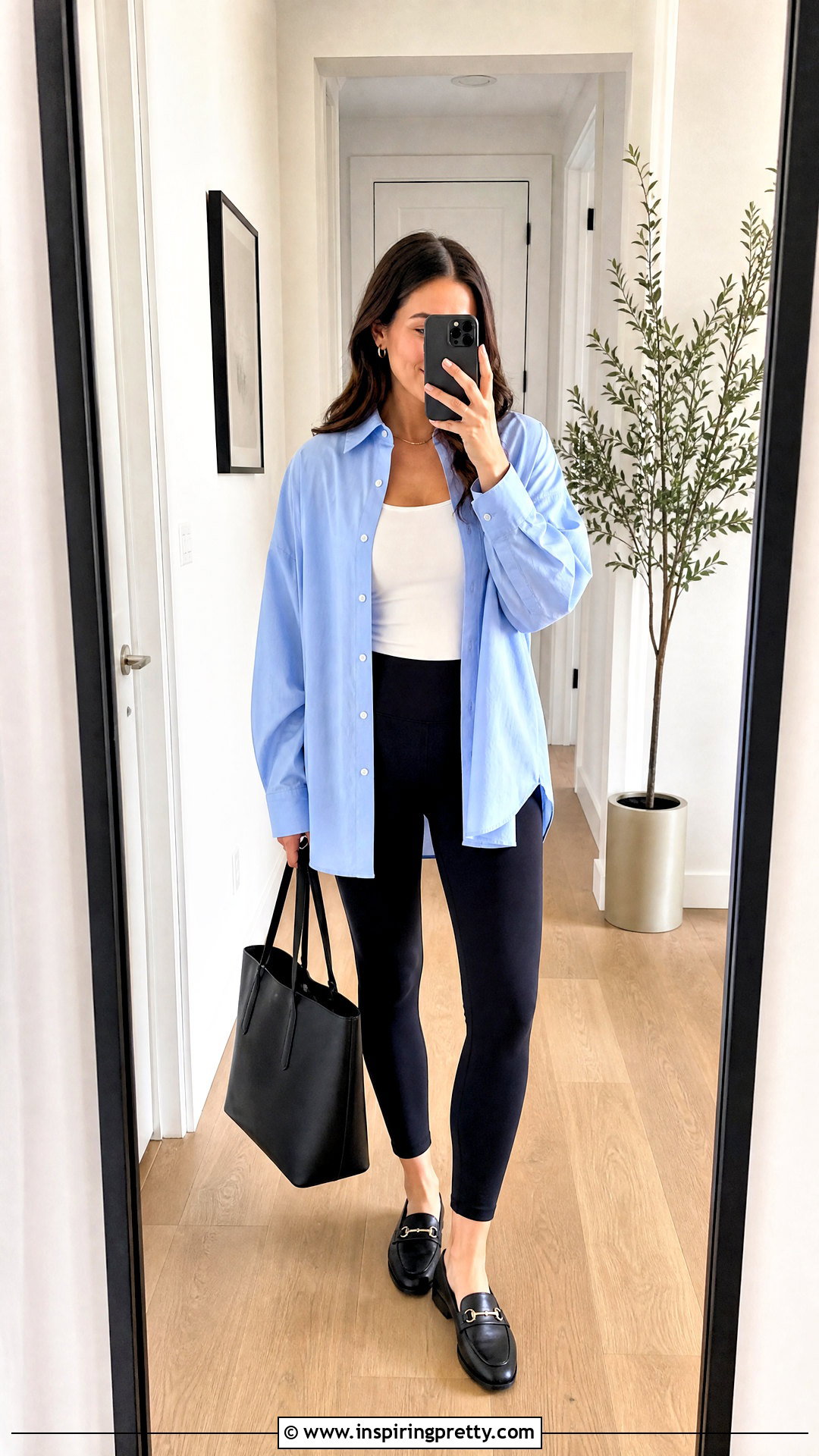 Oversized Shirt and Leggings Outfit - 50 top styles for ladies