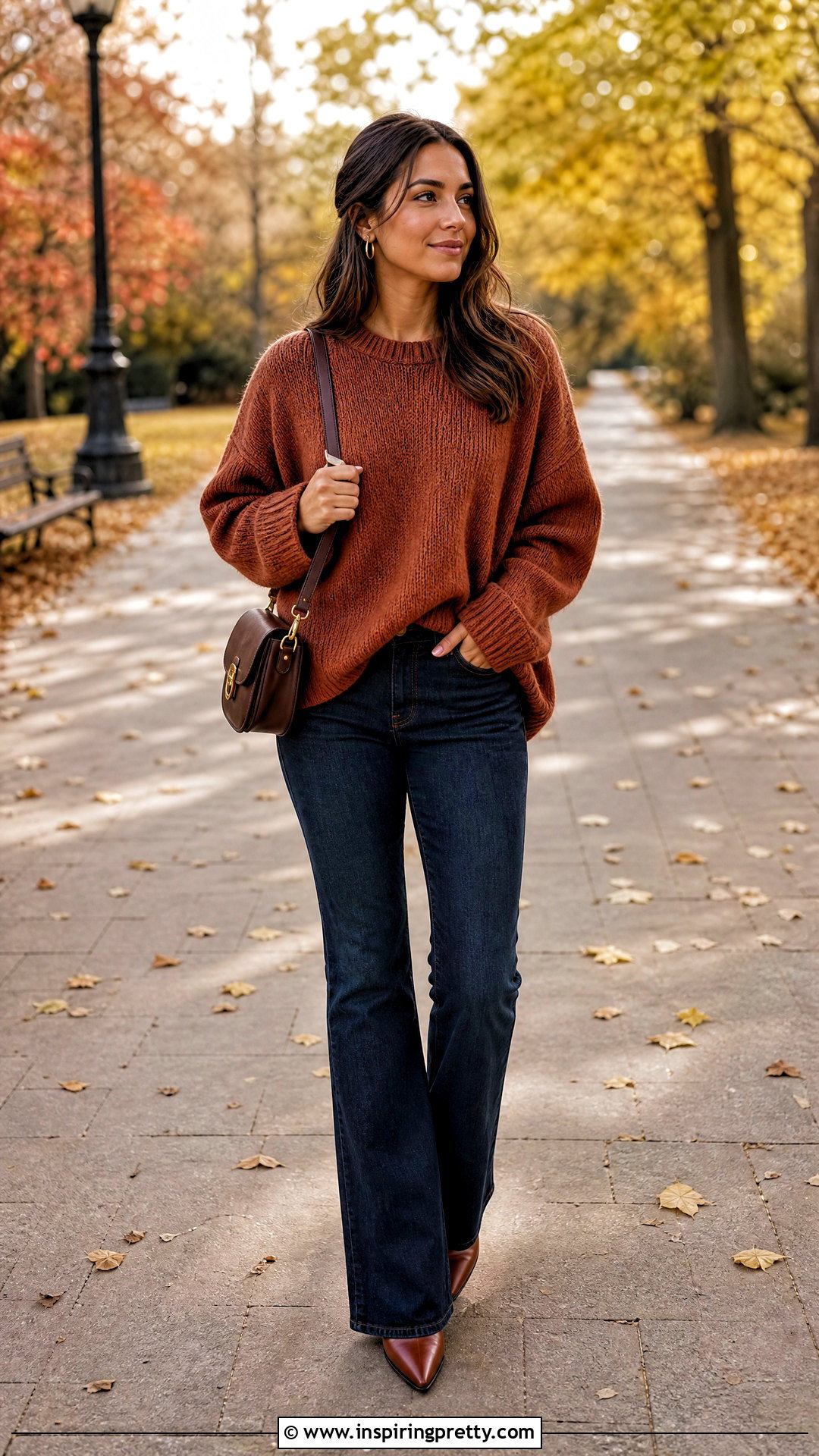 Oversized Sweater With Bootcut Jeans - 50 jeans top outfit ideas