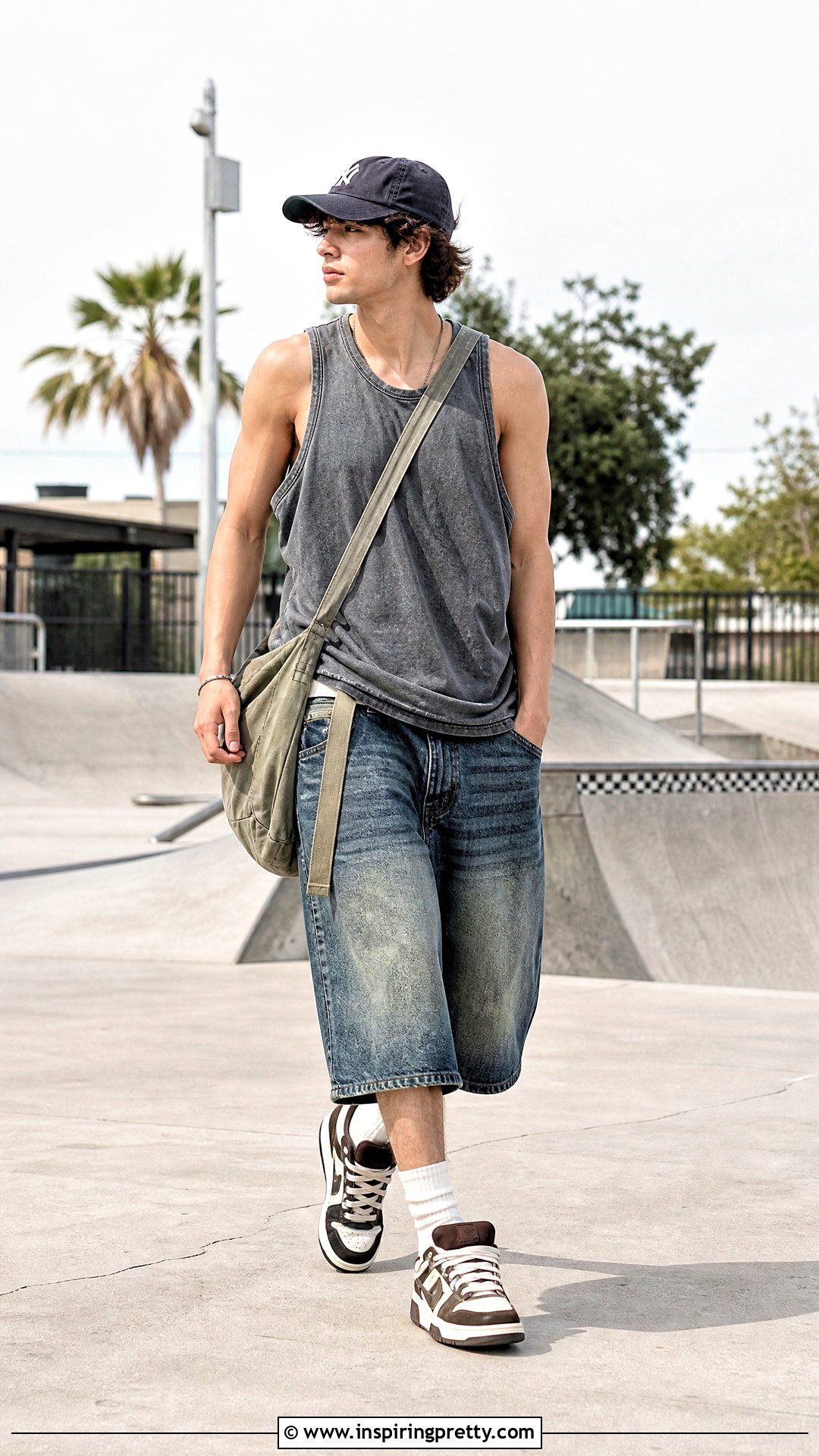 Oversized Tank Top With Baggy Jorts - 25 tank top guys aesthetic ideas
