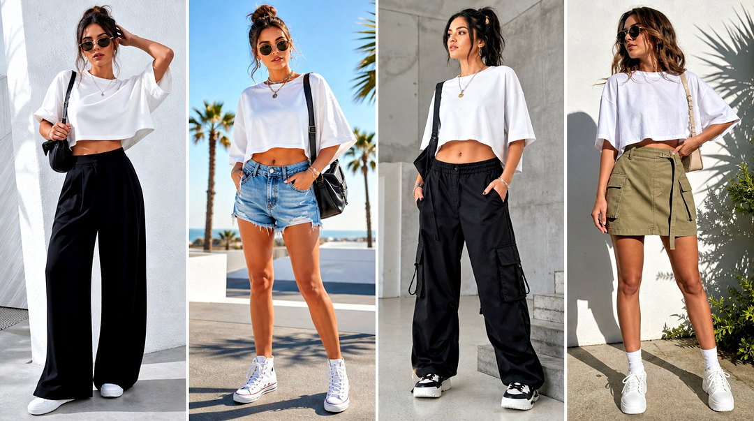 25 Oversized White Crop Top Outfit Ideas for Casual Days