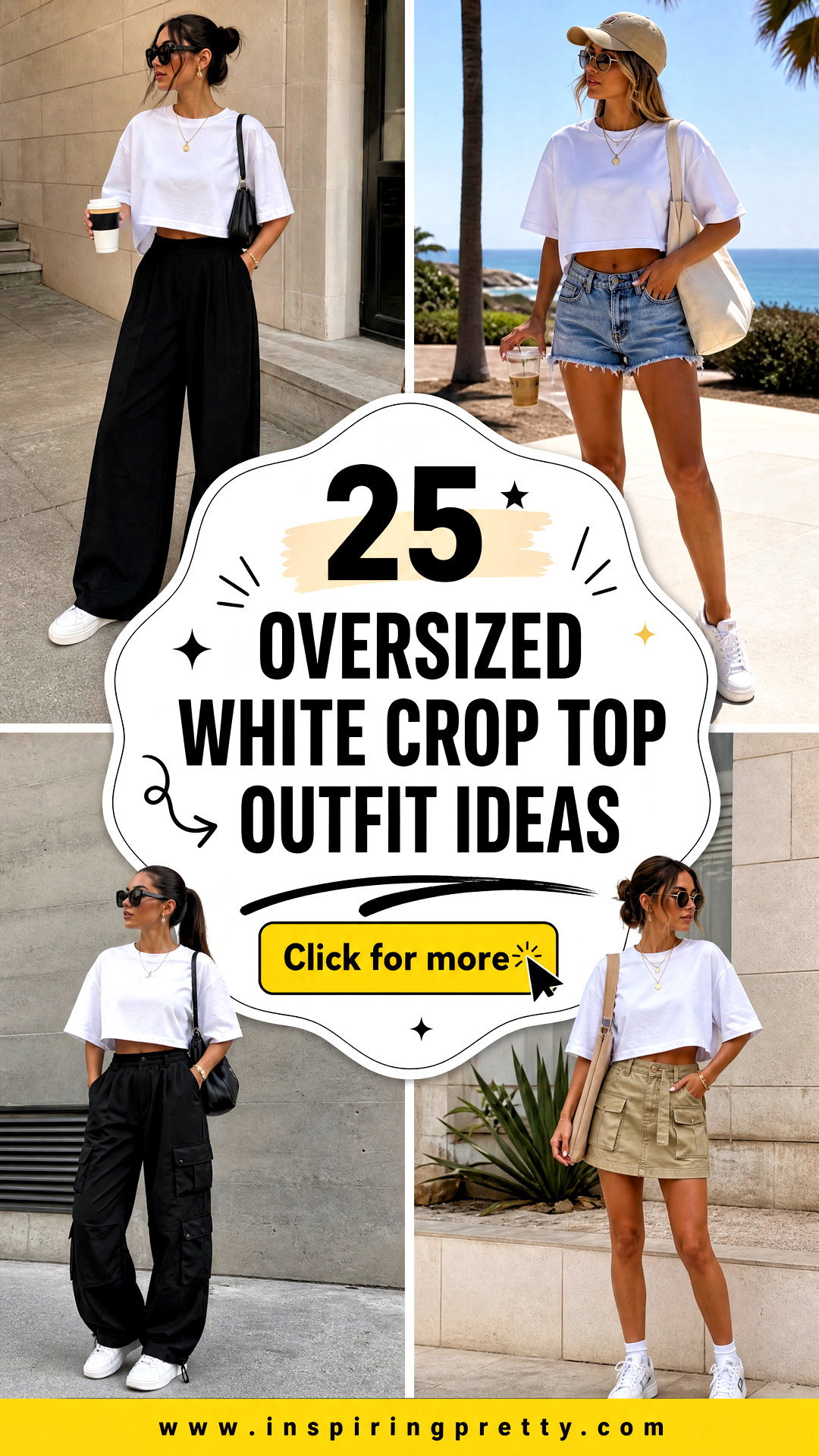 25 Oversized White Crop Top Outfit Ideas for Casual Days - 25 Oversized White Crop Top Outfit Ideas for Casual Days