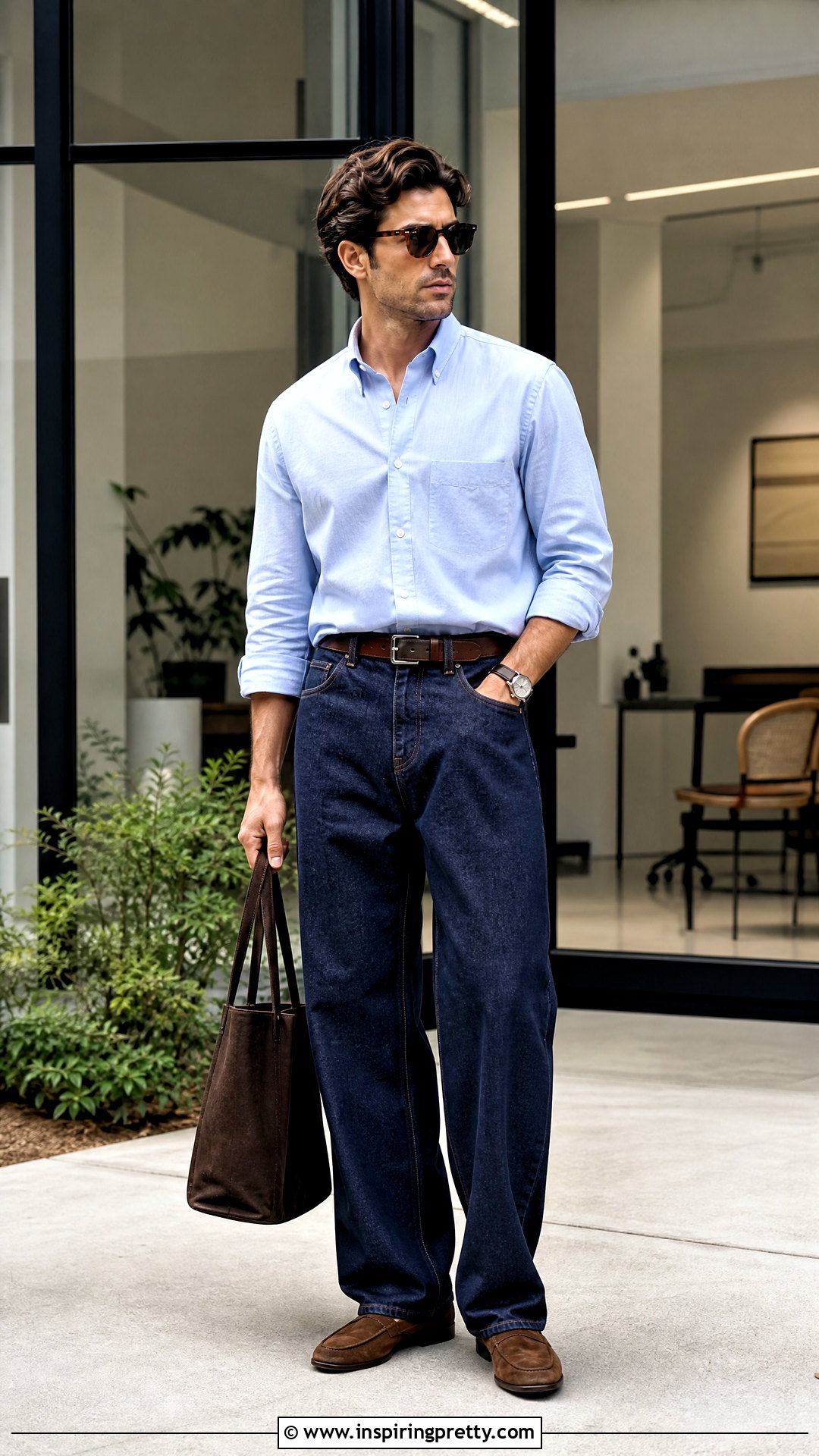 Oxford Shirt With Baggy Jeans - 20 tops to wear with baggy jeans men
