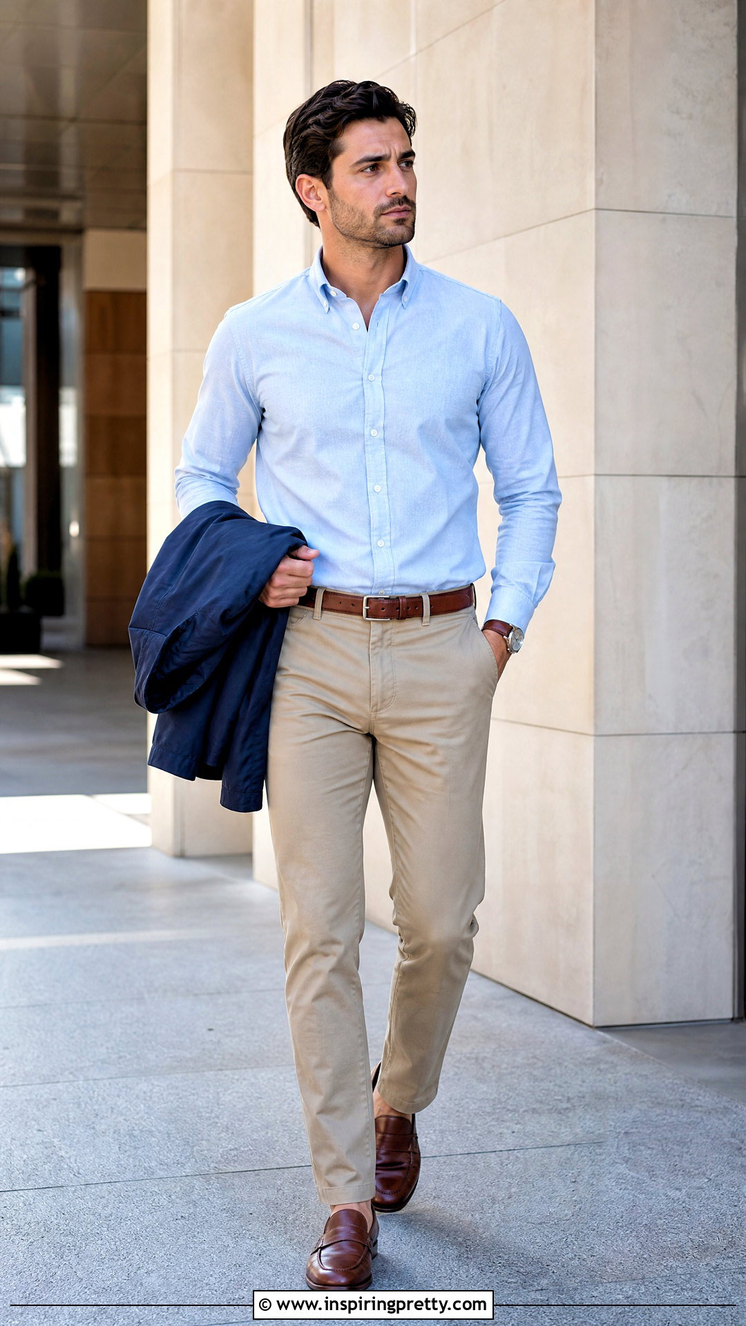 Oxford Shirt With Straight Leg Chinos - 20 Trendy Tops For Men's Wardrobe Ideas