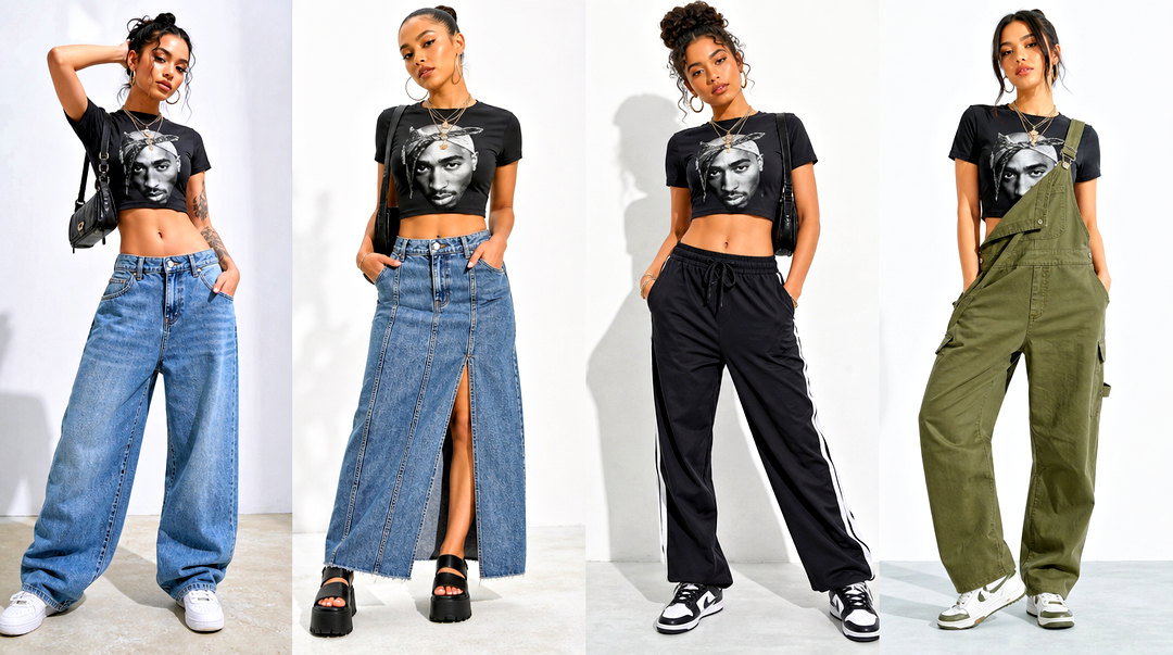 20 2Pac Crop Top Outfit Ideas for Bold Iconic Throwback Style