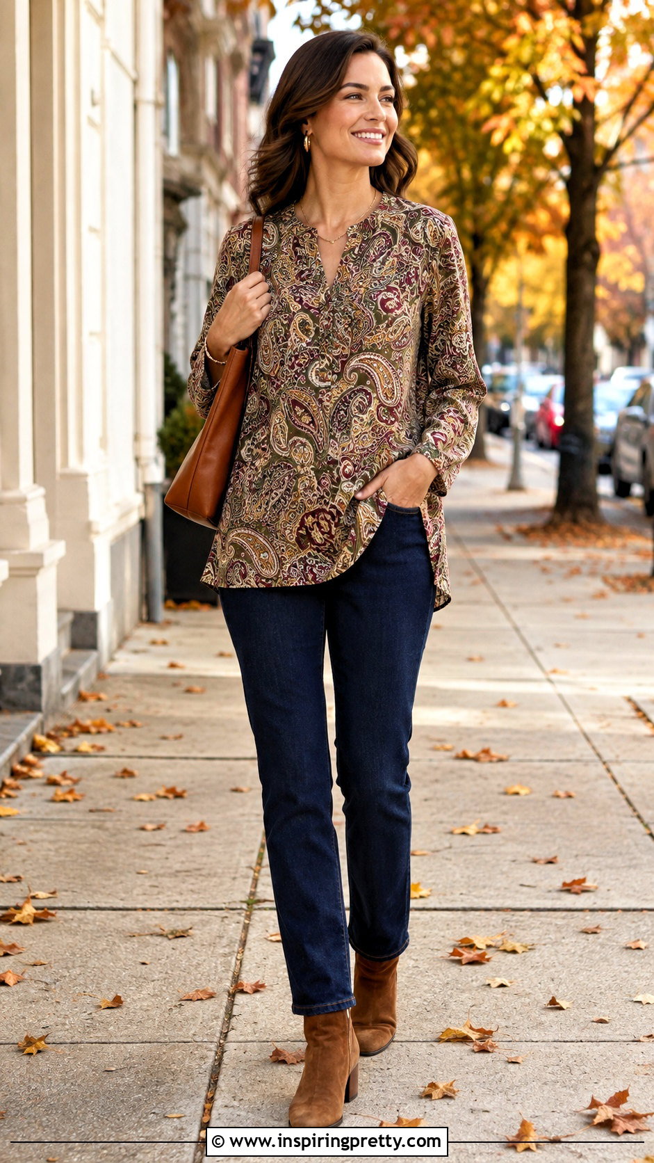 Paisley Tunic Top With Dark Jeans - 50 tunic tops with jeans