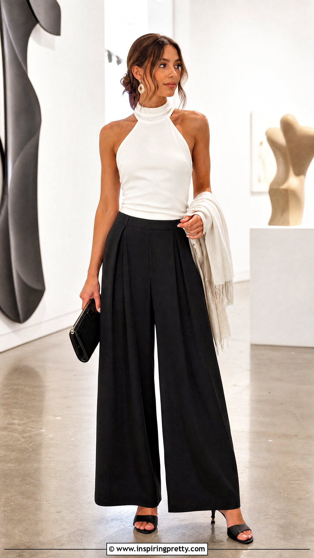 Palazzo Pants With Halter Neck Top - 50 palazzo pants and top outfit ideas