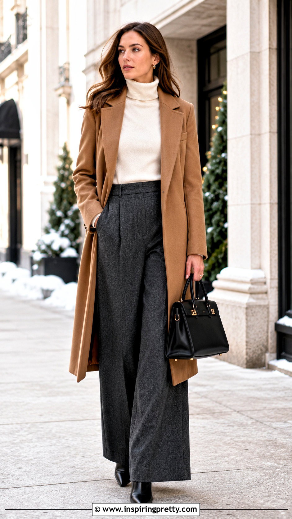 Palazzo Pants With Turtleneck Sweater - 50 palazzo and top styles