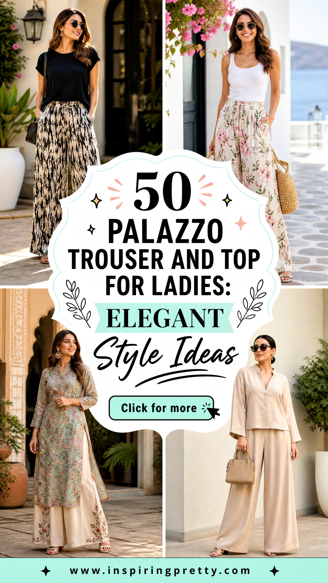 50 Palazzo Trouser and Top for Ladies Elegant Style Ideas - 50 Palazzo Trouser and Top for Ladies: Elegant Style Ideas