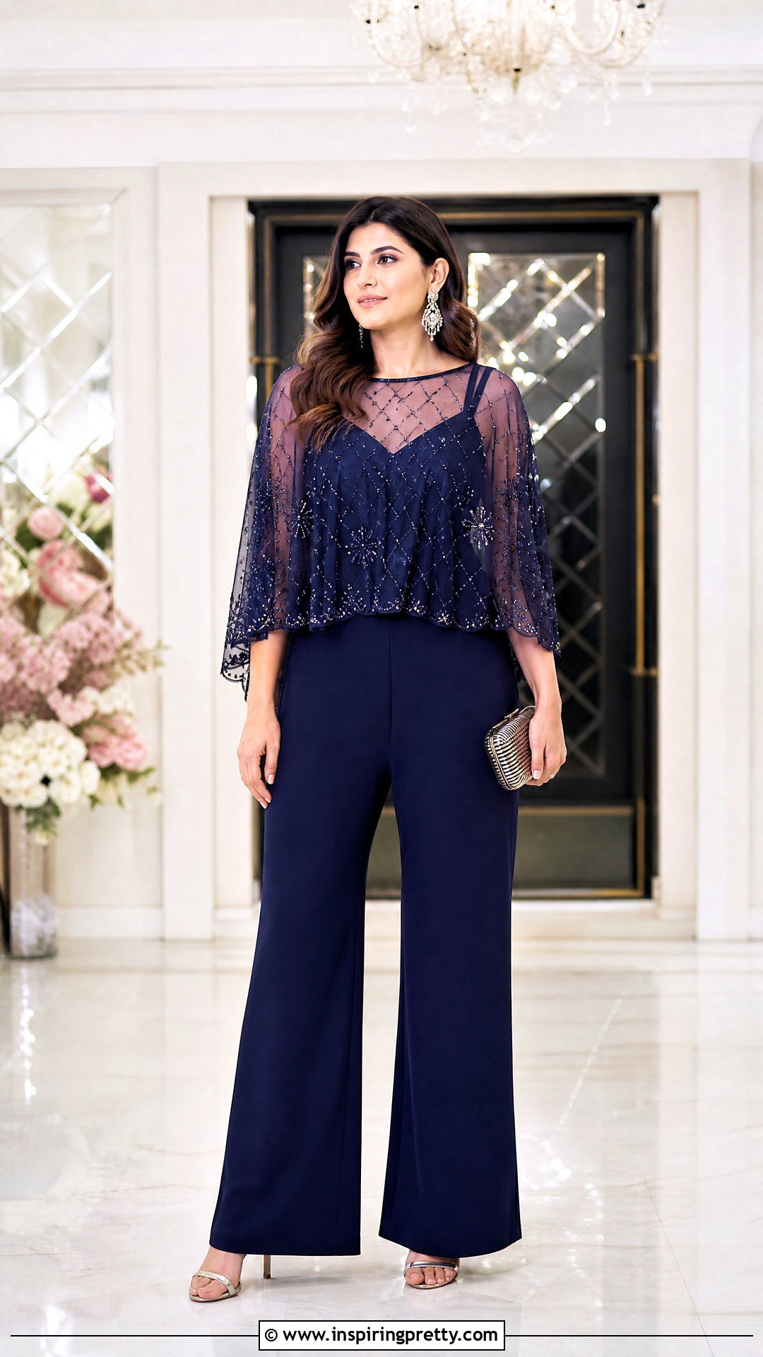 Palazzo Trousers With Cape Top - 50 palazzo trouser and top for ladies