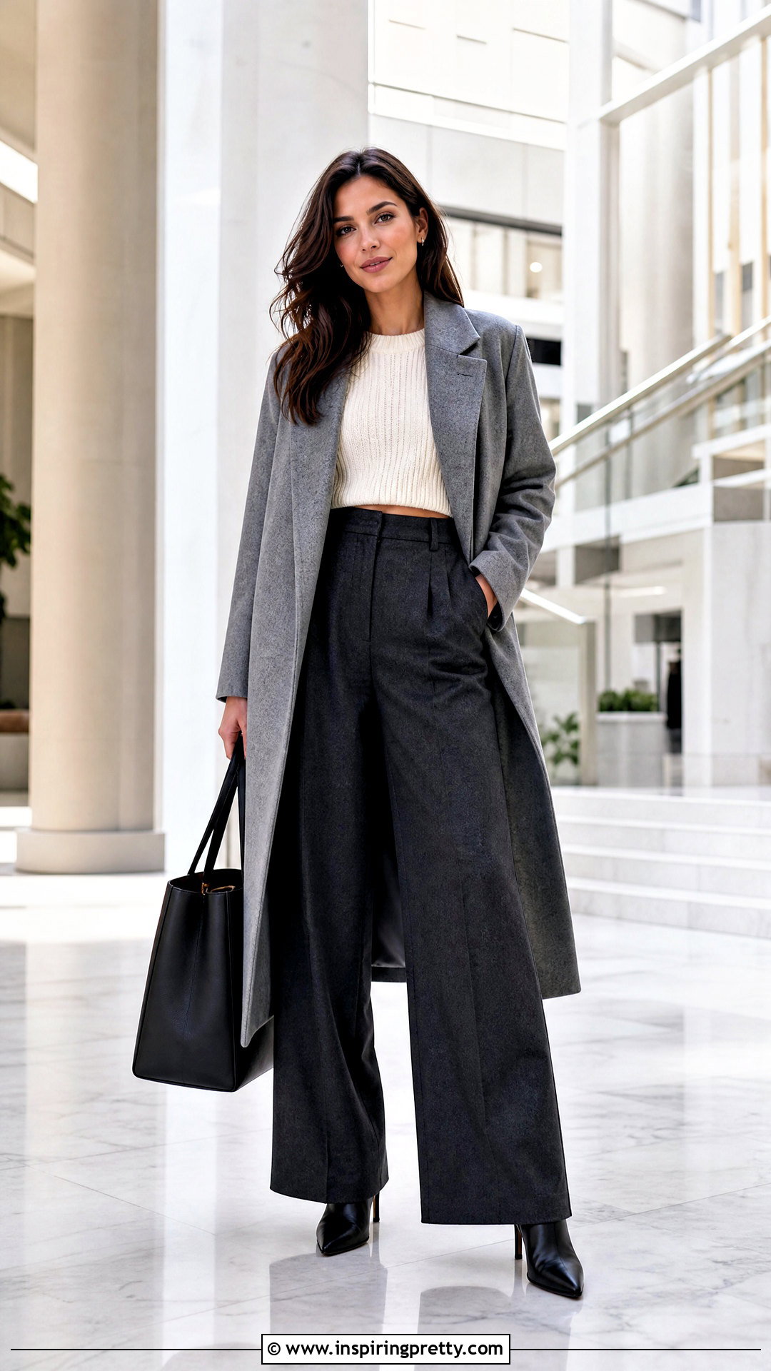 Palazzo Trousers With Cropped Sweater - 50 palazzo trouser and top outfit ideas